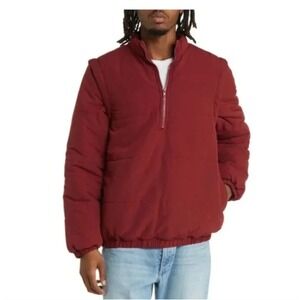 BP‎ Men's Puffer Pullover Jacket Vest Maroon Size XL Mock Neck Winter NWOT